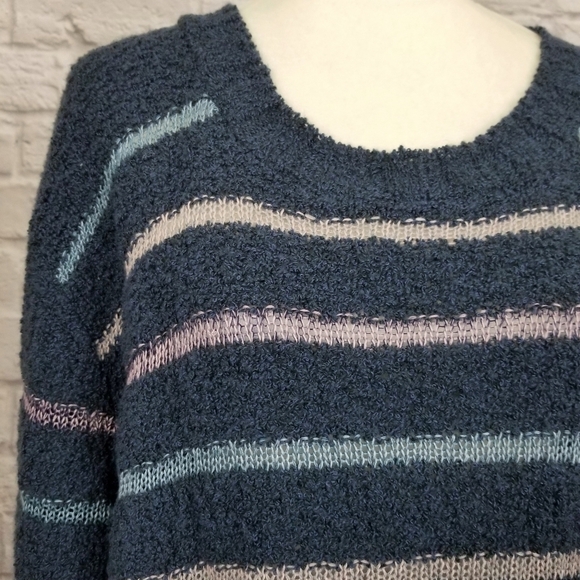 Susina blue multicolor pastel striped scoop neck sweater women's size XL NWT - Picture 5 of 8
